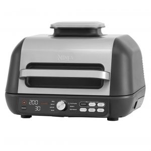 Ninja AG651UK Foodi MAX Pro Health Grill, Flat Plate & Air Fryer in Black and Stainless Steel