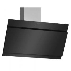 Neff D95IHM1S0B N50 90cm Flat Angled Cooker Hood in Stainless Steel with Black Glass