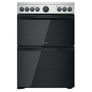 Indesit ID67V9HCXUK Freestanding 60cm Ceramic Double Oven Cooker Stainless Steel